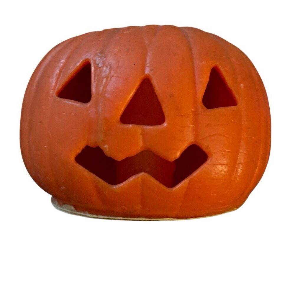 Vintage Jack-o-lantern JOL GURLEY Halloween candle MCM Vtg 60s Pumpkin